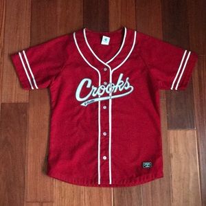 Crooks & Castles Women Baseball Shirt Red Medium